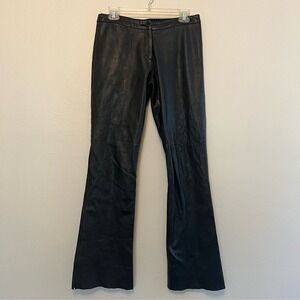 Vintage Y2K BCBG Max Azria Leather Pants Grunge Gothic Biker‎ Flare Size 6